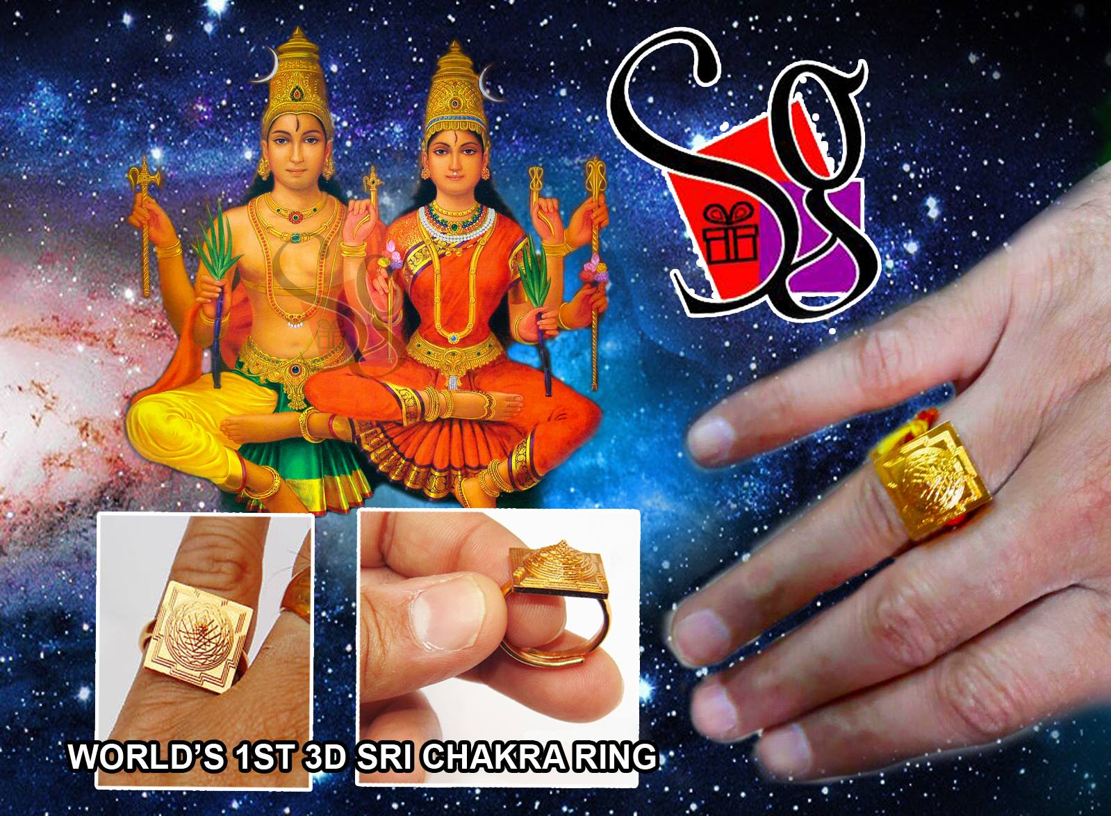 14k Solid Gold Lakshmi Yantra Ring - Etsy